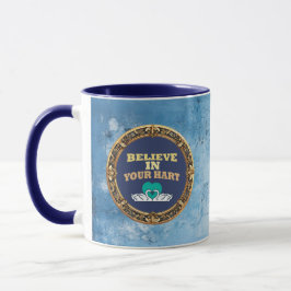 Glaube an deinen Schmerz – Dunkelblaue Affirmation Tasse