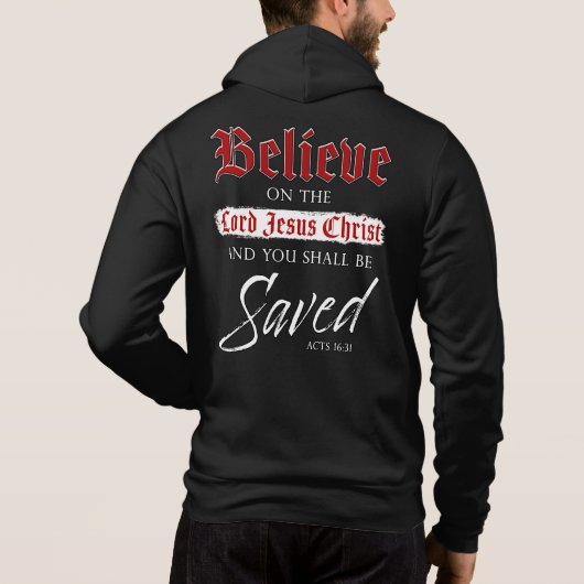 Glaube an den Herrn Jesus Christus wird der Glaube Hoodie (Rückseite)