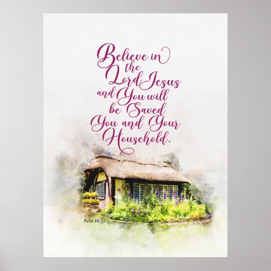 Glaube an den Herrn Jesus und du wirst gerettet we Poster (Vorne)