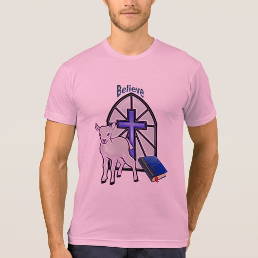 Glaube an den Lamm Christus Allmächtig T-Shirt (Vorderseite)