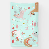 Glaube an den magischen Einhorn-Kindergeburtstag Banner (Vertikal)