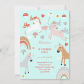 Glaube an den magischen Einhorn-Kindergeburtstag Einladung (Vorderseite)