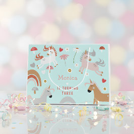 Glaube an den magischen Einhorn-Kindergeburtstag Große Geschenktüte