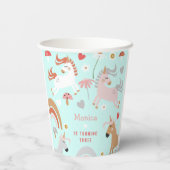 Glaube an den magischen Einhorn-Kindergeburtstag Pappbecher (Rückseite)