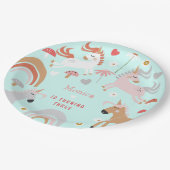 Glaube an den magischen Einhorn-Kindergeburtstag Pappteller (Schrägansicht)