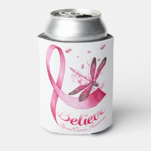 Glaube an den Rosa-Ribbon-Brustkrebs des Dragonfly Dosenkühler (Kanne Rückseite)