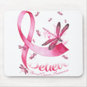 Glaube an den Rosa-Ribbon-Brustkrebs des Dragonfly Mousepad (Vorne)