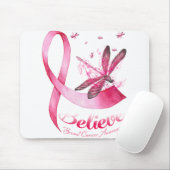 Glaube an den Rosa-Ribbon-Brustkrebs des Dragonfly Mousepad (Mit Mouse)