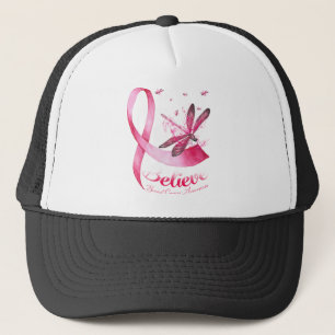 Glaube an den Rosa-Ribbon-Brustkrebs des Dragonfly Truckerkappe