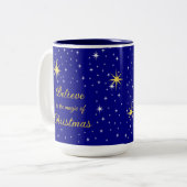 Glaube an den Zauber der Weihnachtszeit-Tasse Zweifarbige Tasse (Vorderseite Links)