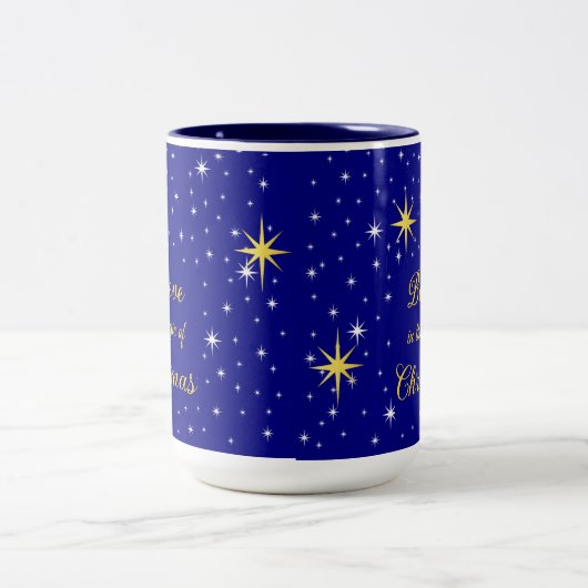 Glaube an den Zauber der Weihnachtszeit-Tasse Zweifarbige Tasse (Mittel)