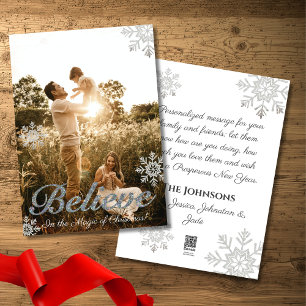 Glaube an den Zauber des Weihnachtsschneeflocken-F Feiertagskarte