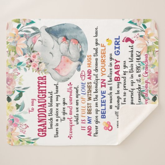 Glaube an dich, an meine Enkelin Sherpadecke (Vorderseite (Horizontal))