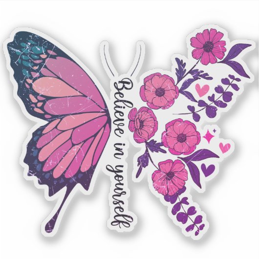 Glaube an dich selbst aufkleber (Vorderseite)