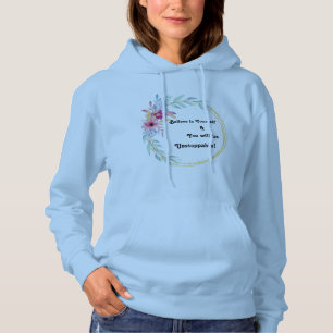 "Glaube an dich selbst" Blaues F!oral Kapuzenpullo Hoodie