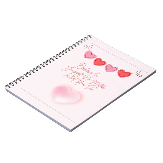 Glaube an dich selbst, egal was du tust. notizblock (Linke Seite)