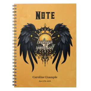 Glaube an dich selbst, ein Buchstabe Notizblock