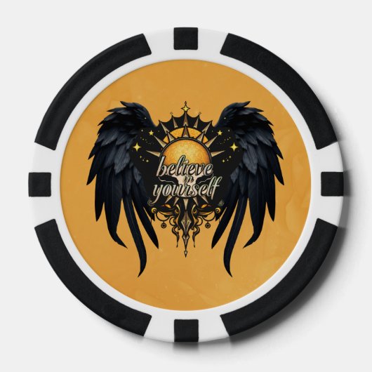 Glaube an dich selbst, ein Buchstabe Pokerchips (Vorderseite)