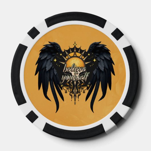Glaube an dich selbst, ein Buchstabe Pokerchips (Rückseite)