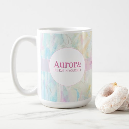 Glaube an dich selbst Inspirierender Spruch Kaffeetasse (Mit Donut)
