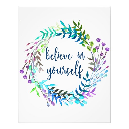 "Glaube an dich selbst" inspirierendes Zitat Fotodruck (Vorne)