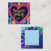 "Glaube an dich selbst" Inspirivity Gütekarten Quadratische Visitenkarte (Vorne/Hinten)