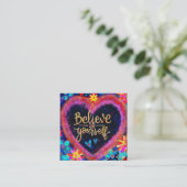 "Glaube an dich selbst" Inspirivity Gütekarten Quadratische Visitenkarte (Stehend Vorderseite)