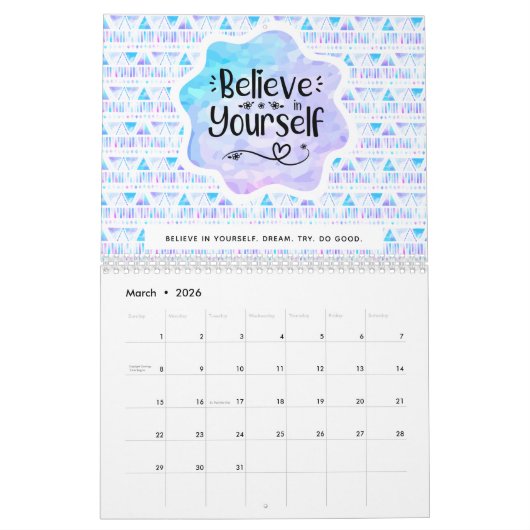Glaube an dich selbst kalender (Mär 2026)