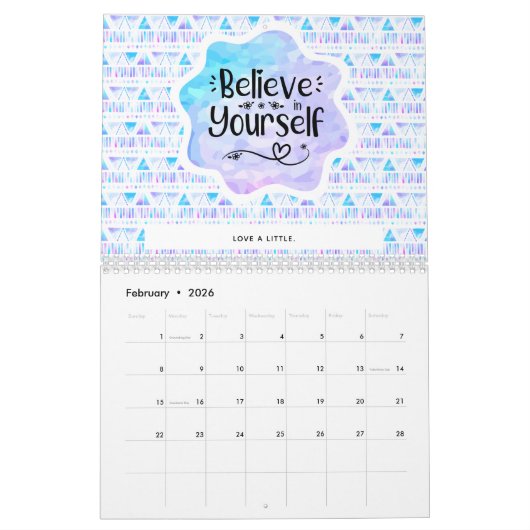Glaube an dich selbst kalender (Feb 2026)