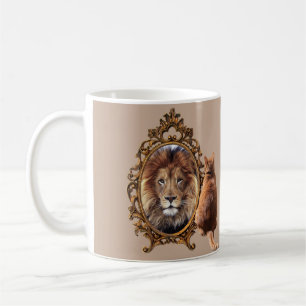 Glaube an dich selbst Lion Vintag Inspiration Kaffeetasse