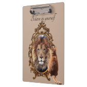 Glaube an dich selbst | Lion Vintag Inspiration Klemmbrett (Links)