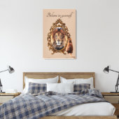 Glaube an dich selbst | Lion Vintag Inspiration Leinwanddruck (Insitu (Schlafzimmer))