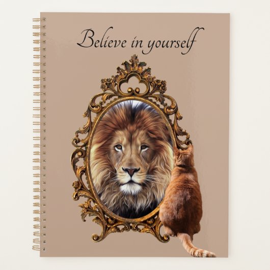 Glaube an dich selbst | Lion Vintag Inspiration Planer (Vorderseite)