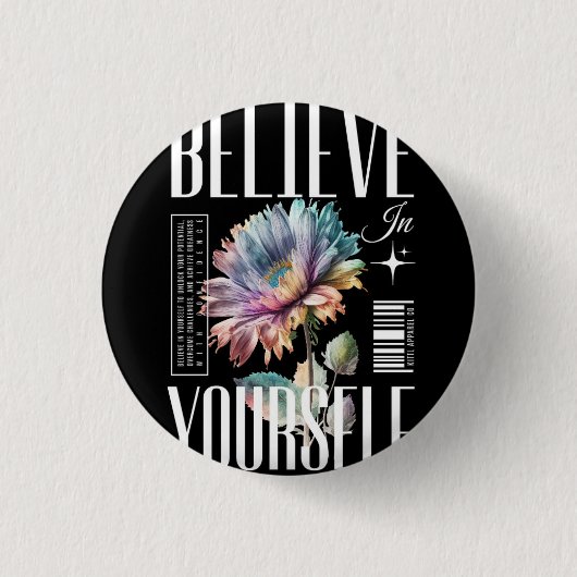 Glaube an dich selbst Logo-Design Button (Vorderseite)