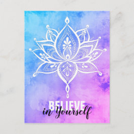 Glaube an dich selbst Lotus Mandala Pink Blue Postkarte