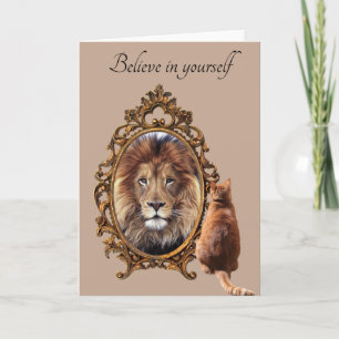 Glaube an dich selbst Löwe Vintage Inspirierend Karte