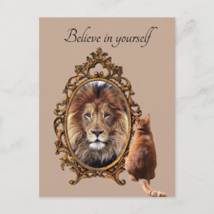 Glaube an dich selbst Löwe Vintage Inspirierend Postkarte