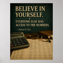 Glaube an dich selbst Lustiges Motivationsposter |