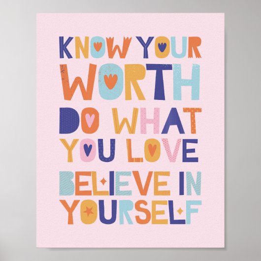 Glaube an dich selbst Motivierend Poster (Vorne)