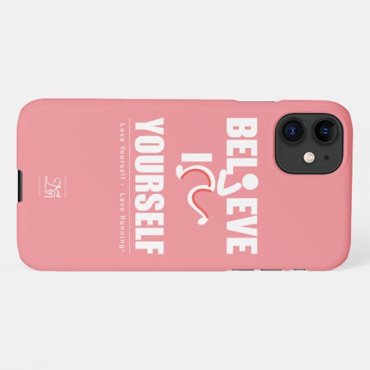 Glaube an dich selbst, Pink iPhone Hülle (Rückseite (Horizontal))