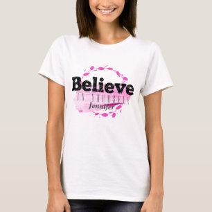 Glaube an dich selbst Pinke Wasserfarbe Motivieren T-Shirt
