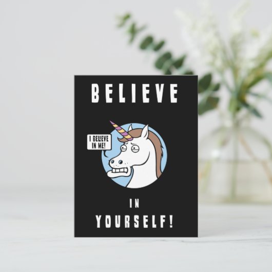 Glaube an dich selbst postkarte (Stehend Vorderseite)