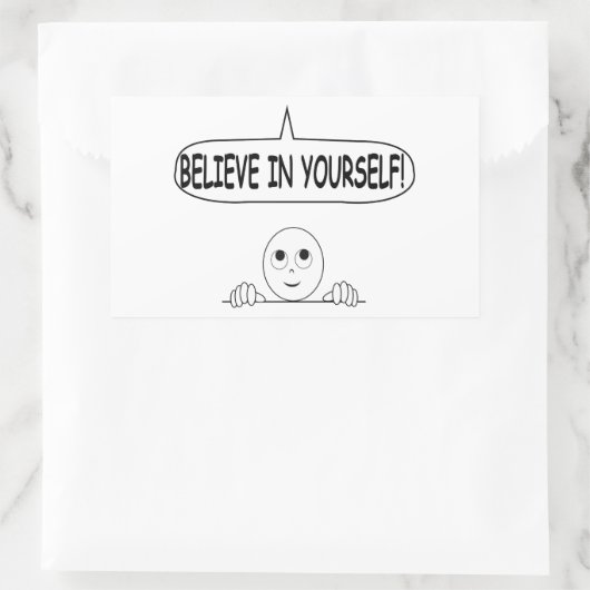 Glaube an dich selbst rechteckiger aufkleber (Tasche)