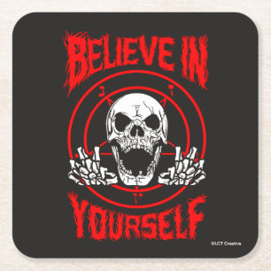 Glaube an dich selbst rechteckiger pappuntersetzer