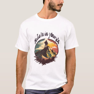 "Glaube an dich selbst" Retro-Bergabenteuer T-Shirt