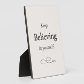 Glaube an dich selbst Schild Fotoplatte (Seite)