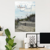 Glaube an dich selbst (Strand, Dünen, Zaun, Hafer Poster (Heimbüro)