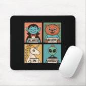 Glaube an dich selbst_ Süßes Monster & Alien Mousepad (Mit Mouse)