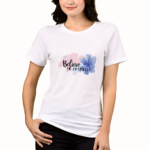 Glaube an dich selbst - Wasserfarben-Blumen-Typogr