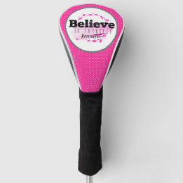 Glaube an dich selbst Zitat Wasserfarbe rosa Punkt Golf Headcover
